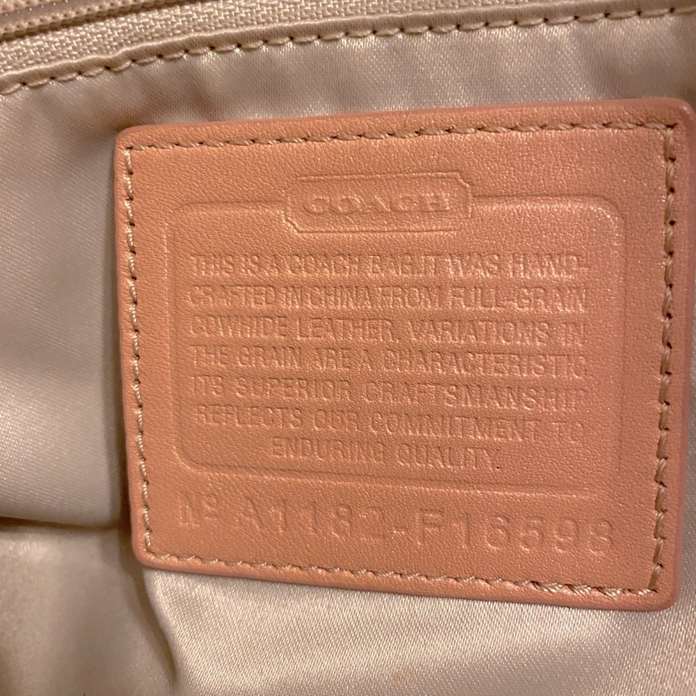 COACH Perforated Signature Pink/Peach Leather Tote / Purse - F16598 - Picture 6 of 9